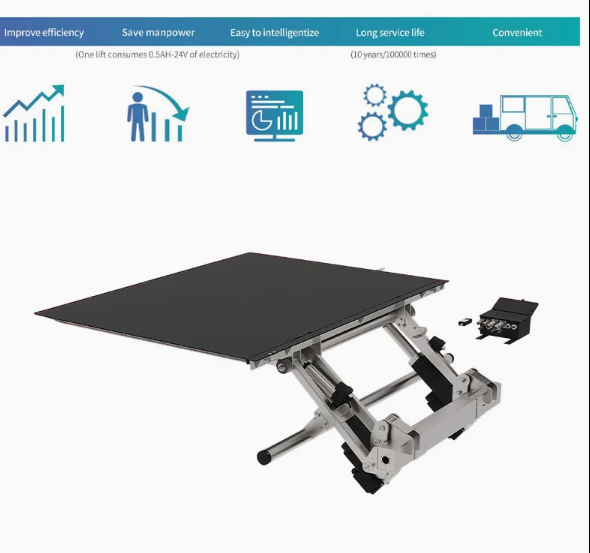 Powernice Vehículo de cadena de frío especial, dispositivo de elevación de cola de aleación de aluminio de acero hidráulico eléctrico de 1 tonelada, elevador de cola